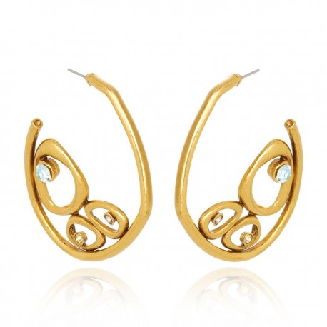 Brinco Claudia Arbex Célula Argola Ouro Vintage