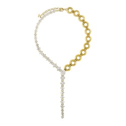 Colar Hector Albertazzi Mar Tie Zircônias Ouro Vintage