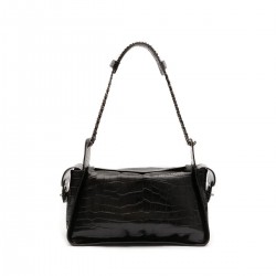 Bolsa Isla Anne Hobo Maxi Croco Preto
