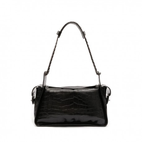 Bolsa Isla Anne Hobo Maxi Croco Preto