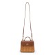 Bolsa Isla Selene Top Handle Rattan Couro Caramelo