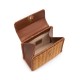 Bolsa Isla Selene Top Handle Rattan Couro Caramelo