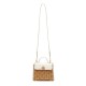 Bolsa Isla Selene Top Handle Rattan Couro Chantilly