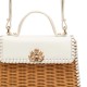 Bolsa Isla Selene Top Handle Rattan Couro Chantilly