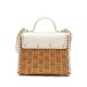 Bolsa Isla Selene Top Handle Rattan Couro Chantilly