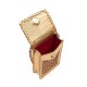 Bolsa Isla Mini Pouch Palha Sextavada New Croco New Gold