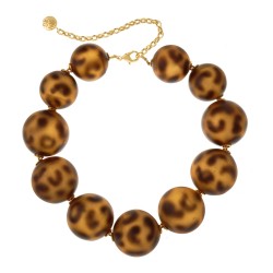Colar Nádia Gimenes Pigmento Retrô Animal Print Dourado
