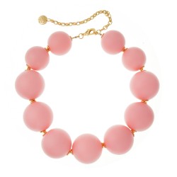 Colar Nádia Gimenes Pigmento Retrô Pop Pink Dourado