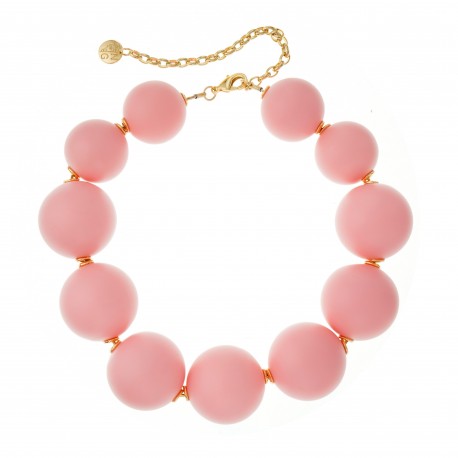 Colar Nádia Gimenes Pigmento Retrô Pop Pink Dourado