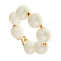 Pulseira Nádia Gimenes Pigmento Retrô Perolado Dourado
