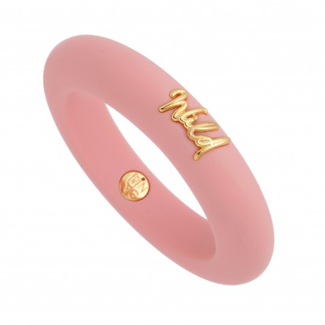 Pulseira Nádia Gimenes Pigmento Wild Pop Pink Dourada