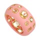 Pulseira Nádia Gimenes Pigmento Cristal Pop Pink Dourada