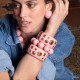 Pulseira Nádia Gimenes Pigmento Cristal Pop Pink Dourada