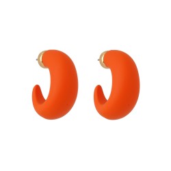 Brinco Nádia Gimenes Pigmento Argola Orange Dourada