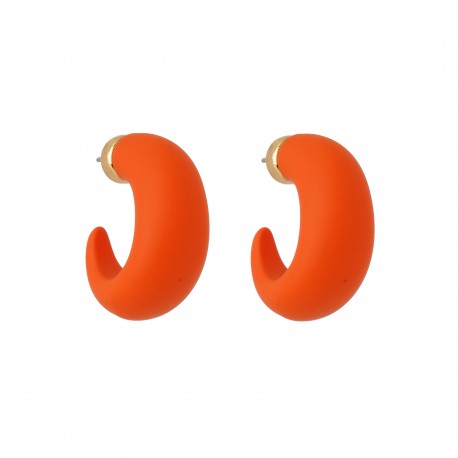 Brinco Nádia Gimenes Pigmento Argola Orange Dourada