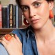 Brinco Nádia Gimenes Pigmento Argola Orange Dourada