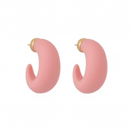 Brinco Nádia Gimenes Pigmento Argola Pop Pink Dourada