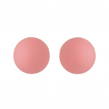 Brinco Nádia Gimenes Pigmento Bola 3D Pop Pink Dourado