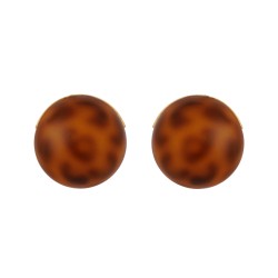 Brinco Nádia Gimenes Pigmento Bola 3D Animal Print Dourado