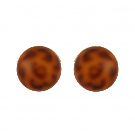Brinco Nádia Gimenes Pigmento Bola 3D Animal Print Dourado