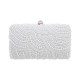 Bolsa Maria Chic Acessórios Clutch Bordada Pérolas Prata