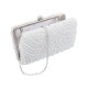 Bolsa Maria Chic Acessórios Clutch Bordada Pérolas Prata