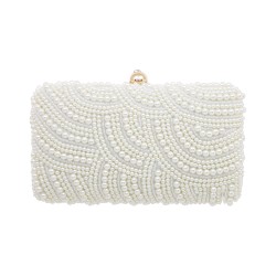 Bolsa Maria Chic Acessórios Clutch Bordada Pérolas Dourada