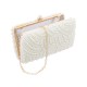Bolsa Maria Chic Acessórios Clutch Bordada Pérolas Dourada