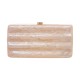 Bolsa Maria Chic Acessórios Clutch Tita Acrílica Ondulada Mel