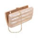 Bolsa Maria Chic Acessórios Clutch Tita Acrílica Ondulada Mel