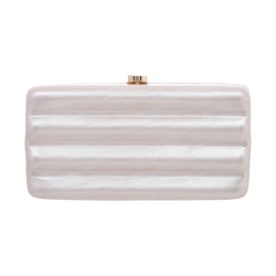 Bolsa Maria Chic Acessórios Clutch Tita Acrílica Ondulada Perola