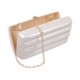 Bolsa Maria Chic Acessórios Clutch Tita Acrílica Ondulada Perola