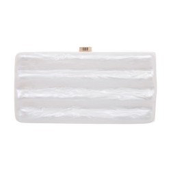 Bolsa Maria Chic Acessórios Clutch Tita Acrílica Ondulada Marfim