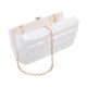 Bolsa Maria Chic Acessórios Clutch Tita Acrílica Ondulada Marfim