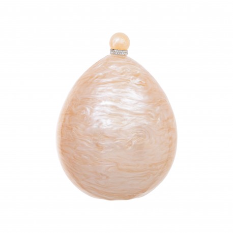 Bolsa Maria Chic Acessórios Clutch Tita Acrílica Oval Rose