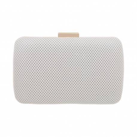 Bolsa Maria Chic Acessórios Clutch Amy Malha Texturizada Bege