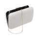Bolsa Maria Chic Acessórios Clutch Amy Malha Texturizada Bege