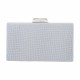 Bolsa Maria Chic Acessórios Clutch Retangular Gliter Prata