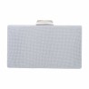 Bolsa Maria Chic Acessórios Clutch Retangular Gliter Prata