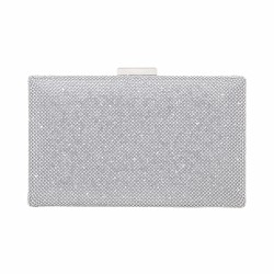 Bolsa Maria Chic Acessórios Clutch Cris Cristais Prata