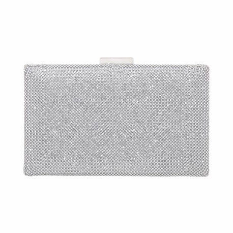 Bolsa Maria Chic Acessórios Clutch Cris Cristais Prata