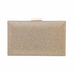 Bolsa Maria Chic Acessórios Clutch Cris Cristais Dourada