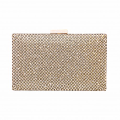 Bolsa Maria Chic Acessórios Clutch Cris Cristais Dourada