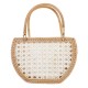 Bolsa Maria Chic Acessórios Bag Vime Natural e Branco
