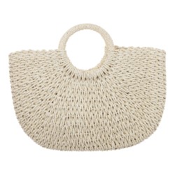 Bolsa Maria Chic Acessórios Palha Meia Lua Palha Natural