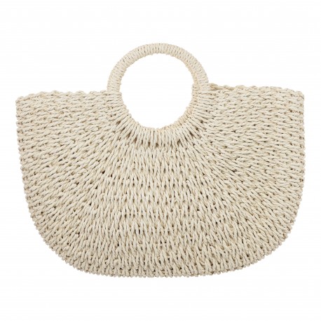Bolsa Maria Chic Acessórios Palha Meia Lua Palha Natural