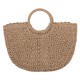 Bolsa Maria Chic Acessórios Palha Meia Lua Palha Bege 