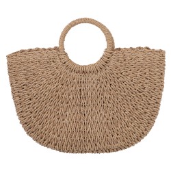 Bolsa Maria Chic Acessórios Palha Meia Lua Palha Bege 