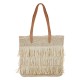 Bolsa Maria Chic Acessórios Maxi Franhas Palha Natural