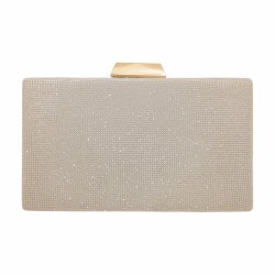 Bolsa Maria Chic Acessórios Clutch Retangular Gliter Dourada